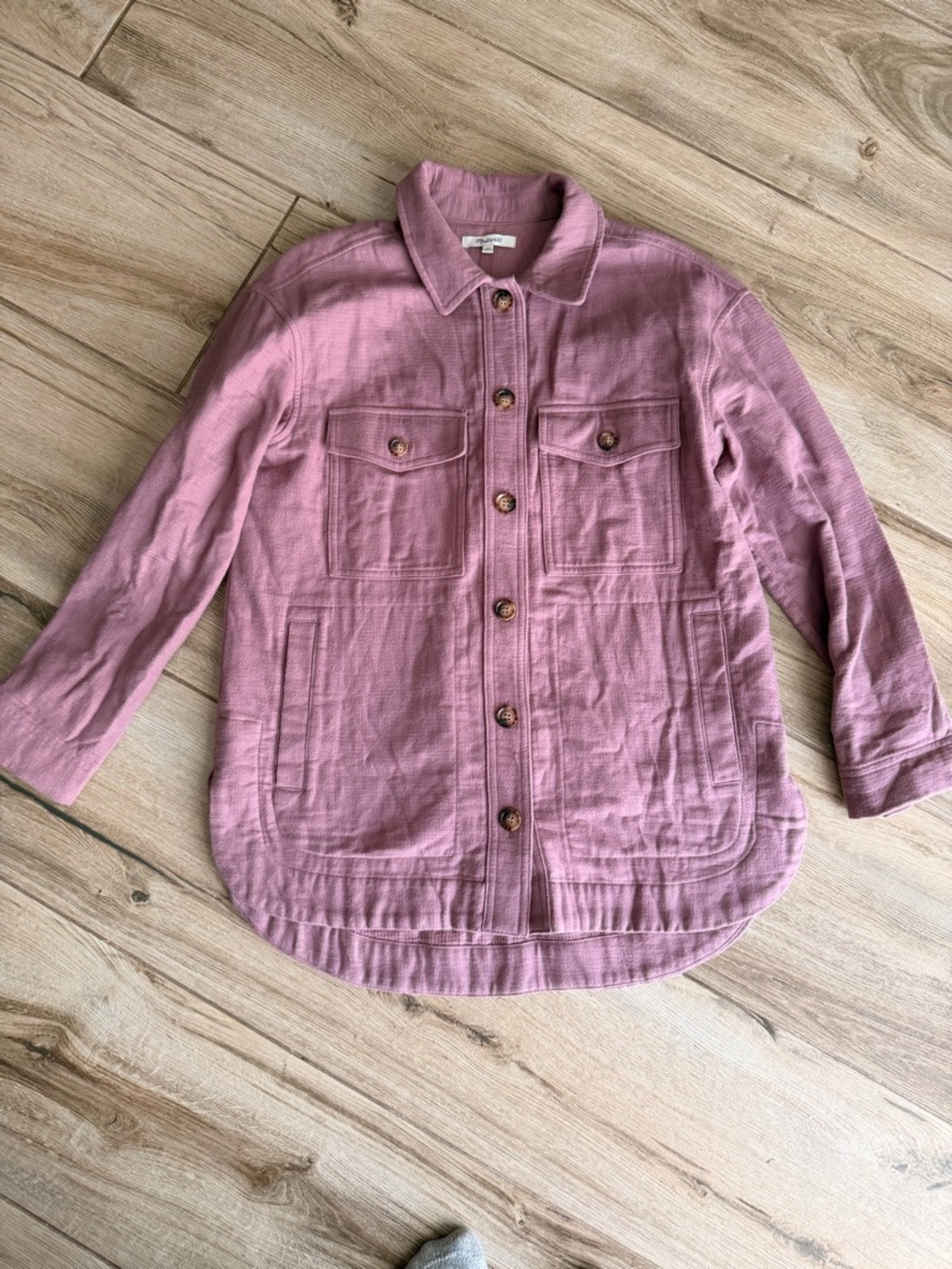 Madewell Mauve Button-Front Jean Jacket